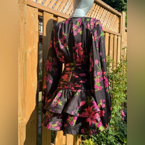 🆕 BRONX & BANCO 🧿 NWOT Bedouin Pink Lily Mini Dress, Tassel Tie, Sz XS US 2 - Picture 7 of 16